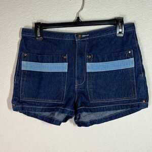Hawks Vintage Cotton Mid Rise Jean Short Shorts‎ Women's Blue Size 6
